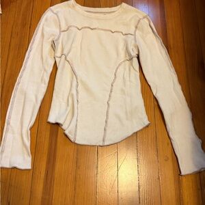 Urban Outfitters Cream Long Sleeve Bodysuit